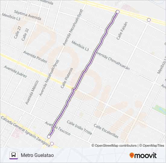 Mapa de MICROBÚS de autobús