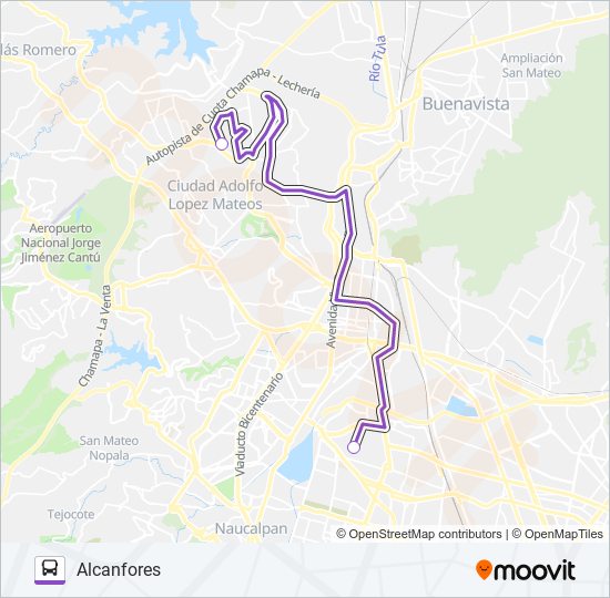 Mapa de MICROBÚS de autobús