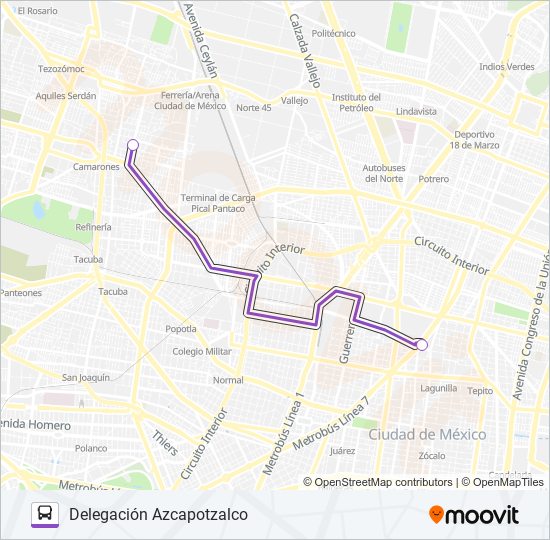 Mapa de MICROBÚS de autobús