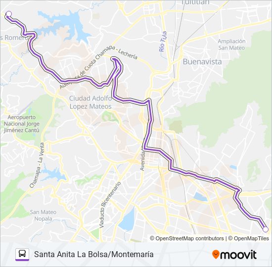 Mapa de MICROBÚS de autobús