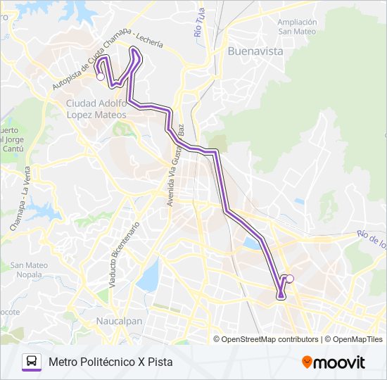 Mapa de MICROBÚS de autobús