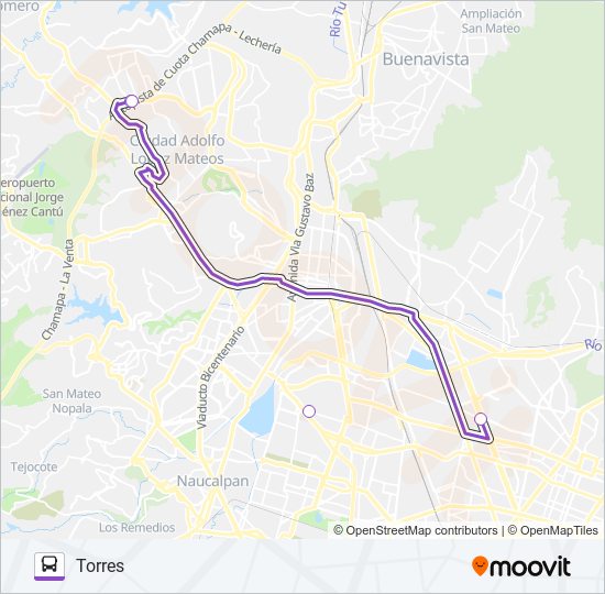 Mapa de MICROBÚS de autobús