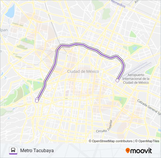 Mapa de MICROBÚS de autobús