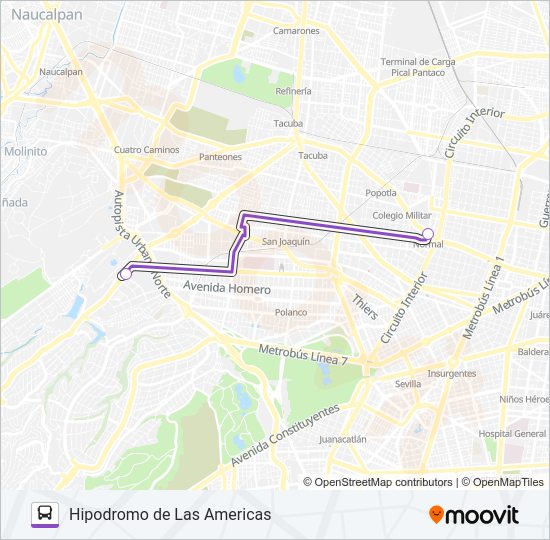Mapa de MICROBÚS de autobús