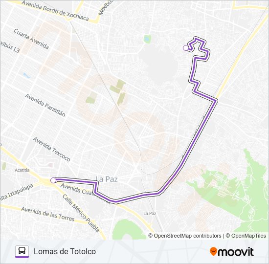 Mapa de MICROBÚS de autobús