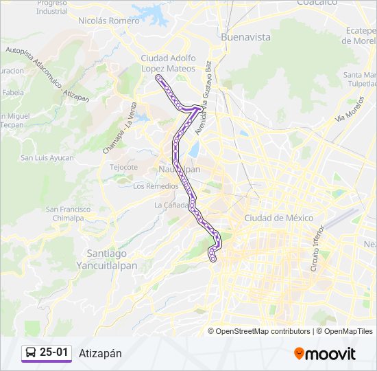 25-01 bus Line Map