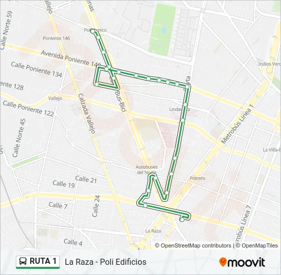 RUTA 1 Bus Line Map