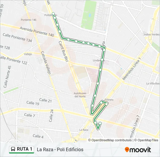 RUTA 1 Bus Line Map