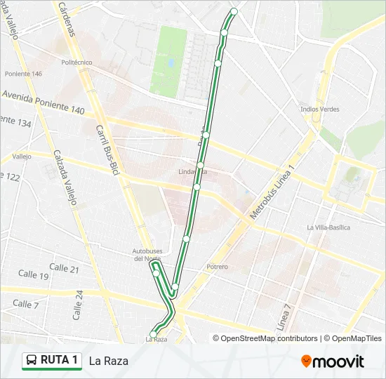 RUTA 1 Bus Line Map