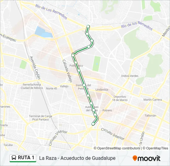 RUTA 1 Bus Line Map