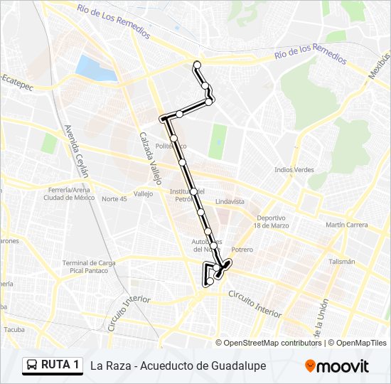 RUTA 1 bus Line Map