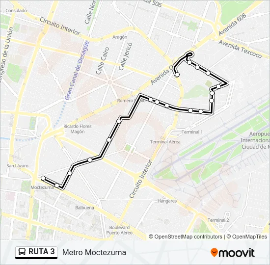 RUTA 3 Bus Line Map