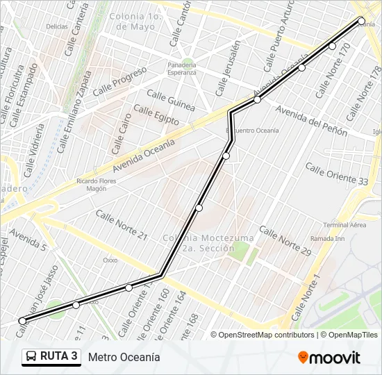 RUTA 3 Bus Line Map