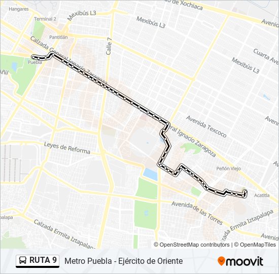 RUTA 9 bus Line Map
