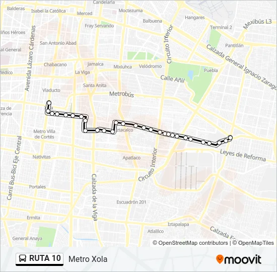 RUTA 10 Bus Line Map