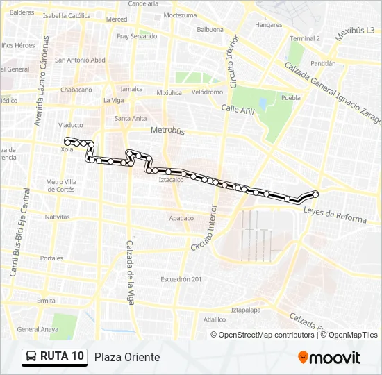 RUTA 10 Bus Line Map