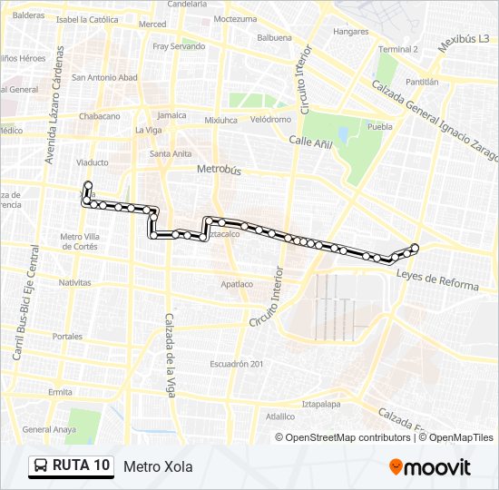 RUTA 10 bus Line Map