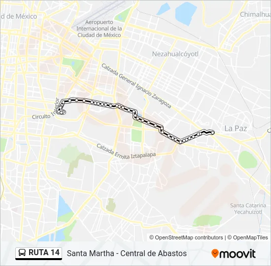 RUTA 14 Bus Line Map