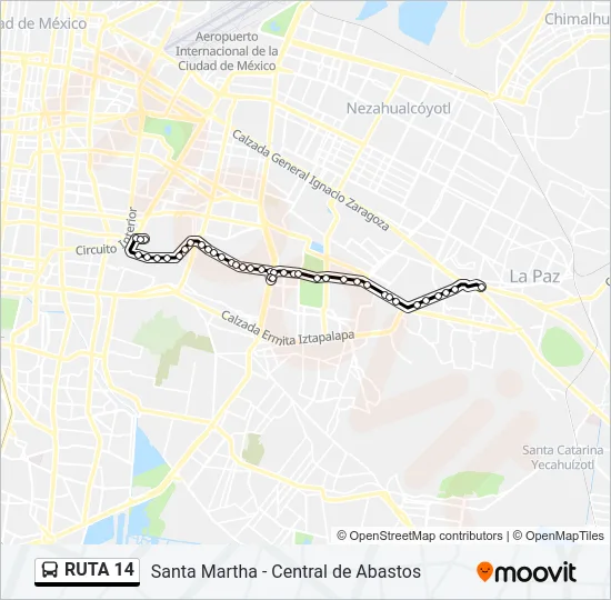 RUTA 14 Bus Line Map