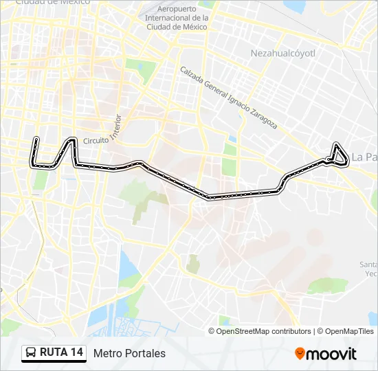 RUTA 14 Bus Line Map