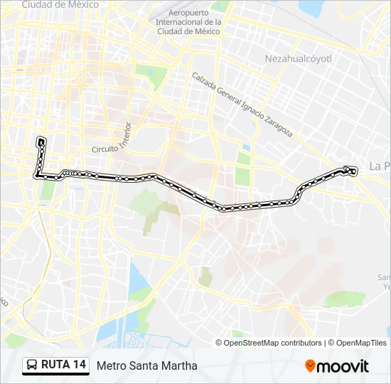 RUTA 14 Bus Line Map