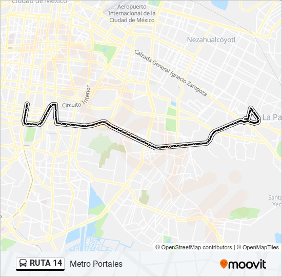 RUTA 14 bus Line Map