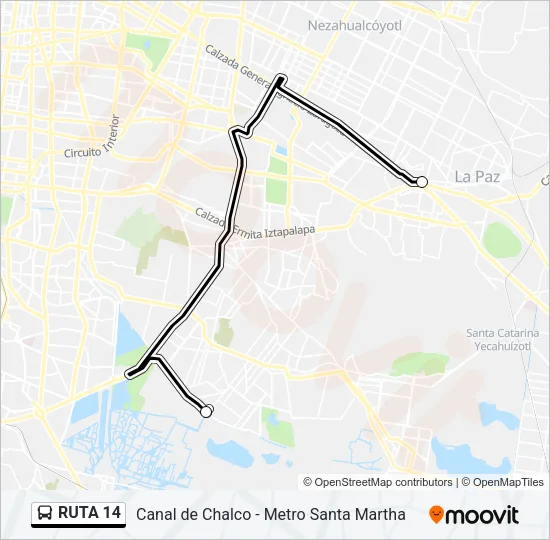 RUTA 14 Bus Line Map