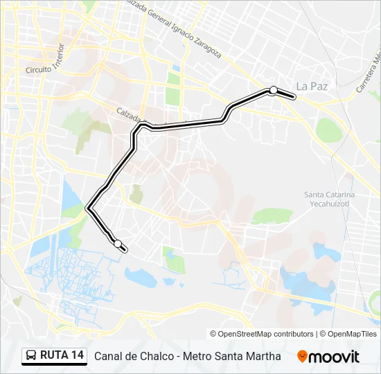 RUTA 14 Bus Line Map