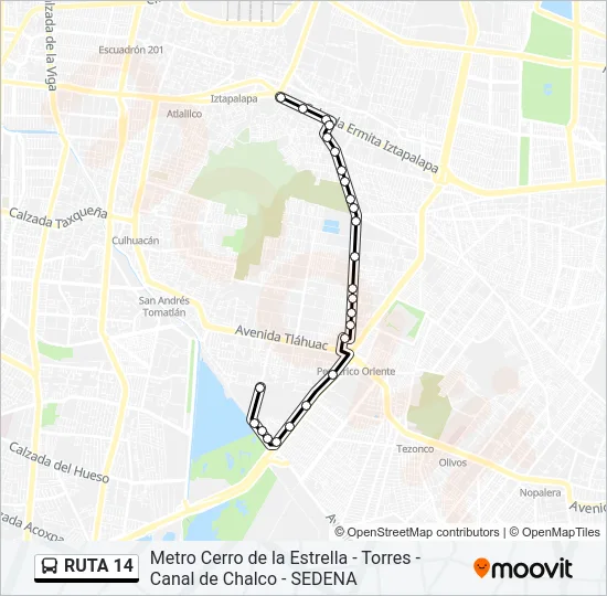 RUTA 14 Bus Line Map
