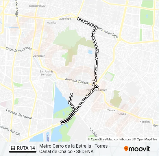 RUTA 14 Bus Line Map