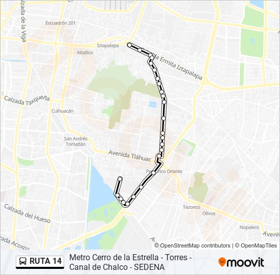 RUTA 14 bus Line Map