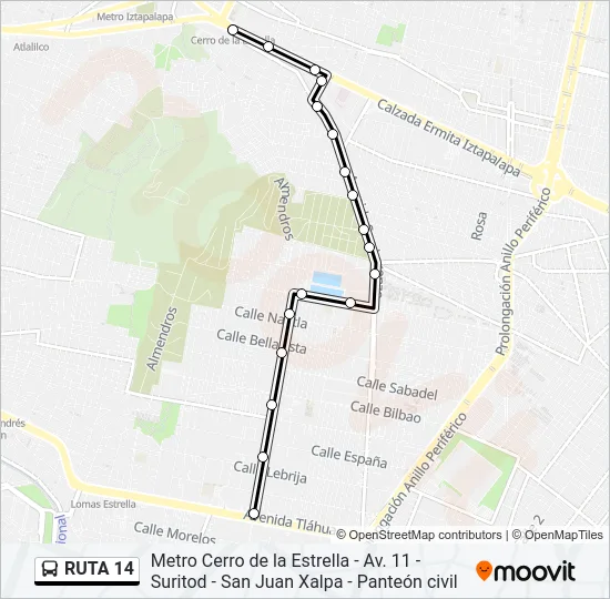 RUTA 14 Bus Line Map