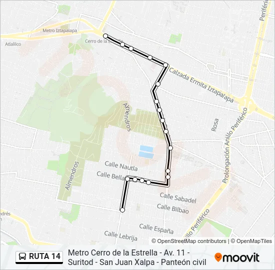 RUTA 14 Bus Line Map