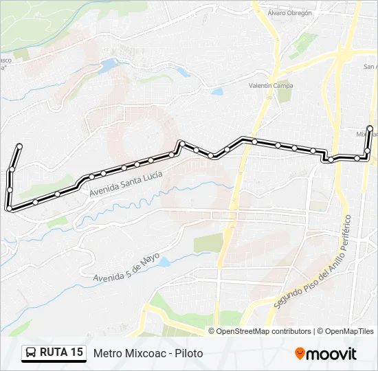 RUTA 15 Bus Line Map