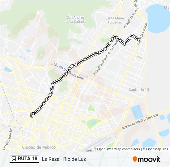 RUTA 18 Bus Line Map