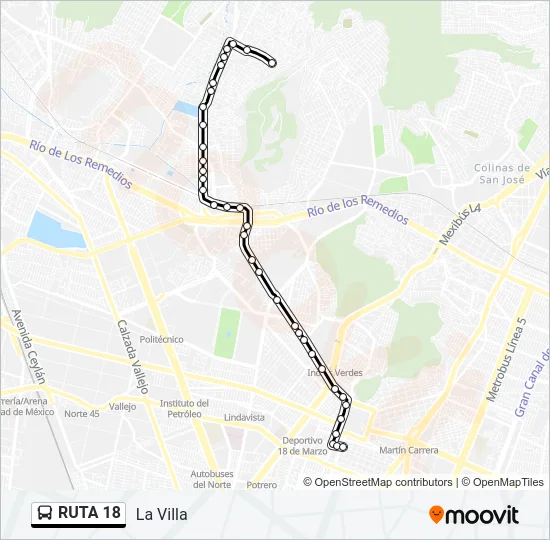 RUTA 18 Bus Line Map
