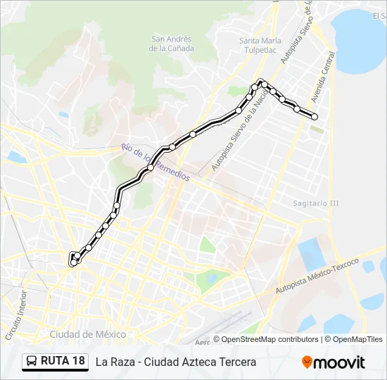 RUTA 18 Bus Line Map