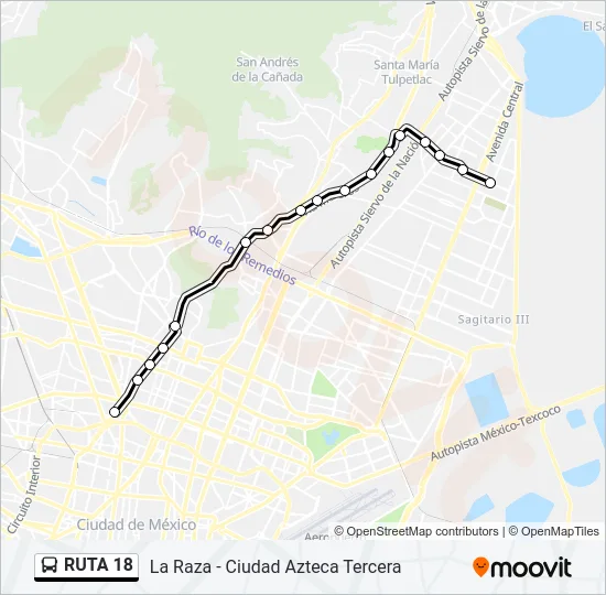 RUTA 18 Bus Line Map