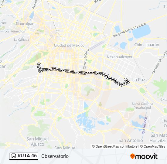 Mapa de RUTA 46 de autobús