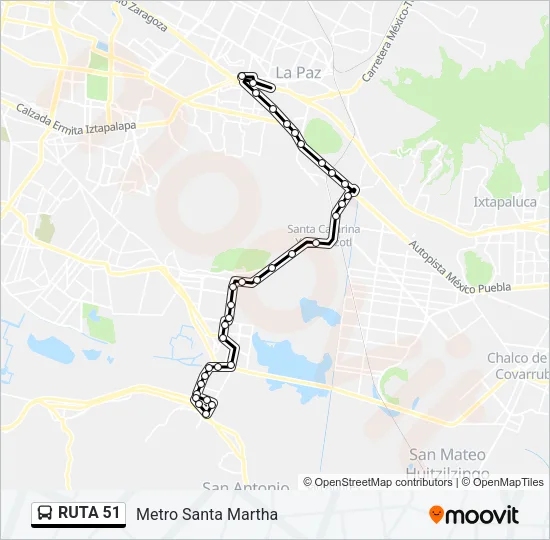 RUTA 51 Bus Line Map