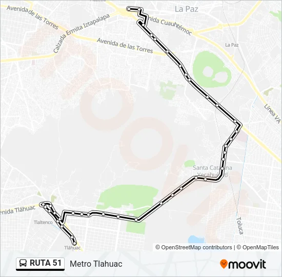 RUTA 51 Bus Line Map