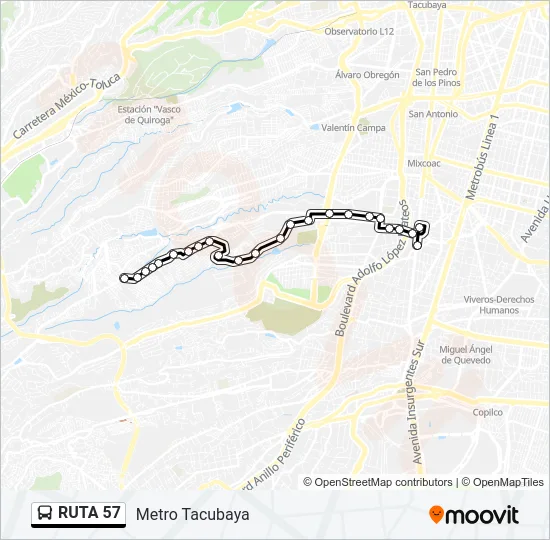 RUTA 57 Bus Line Map
