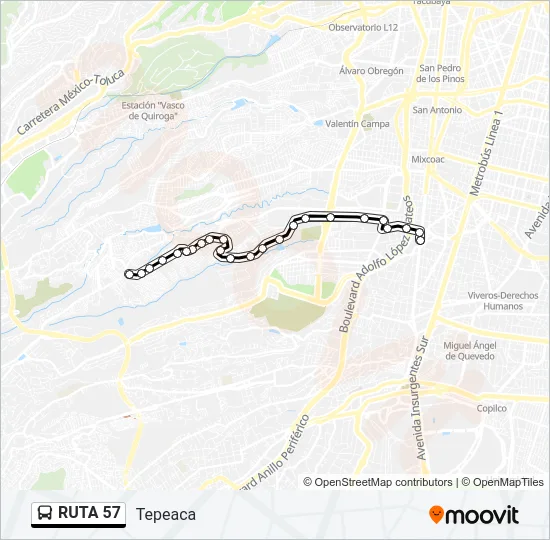RUTA 57 Bus Line Map