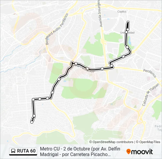 RUTA 60 Bus Line Map