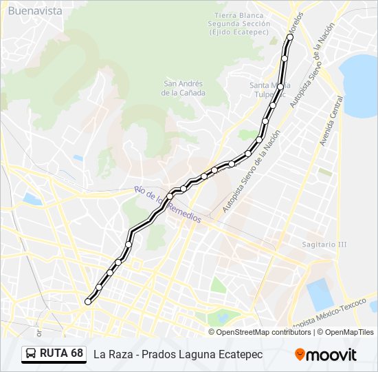 RUTA 68 bus Line Map