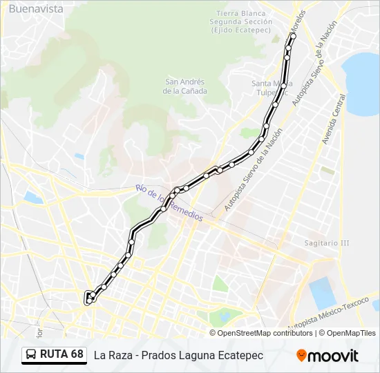 RUTA 68 Bus Line Map
