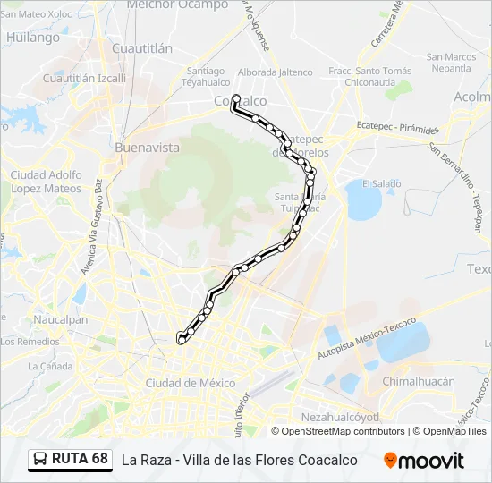 RUTA 68 Bus Line Map