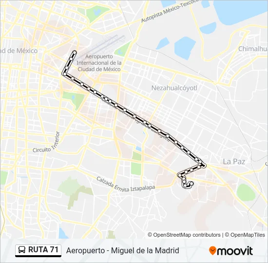 RUTA 71 Bus Line Map