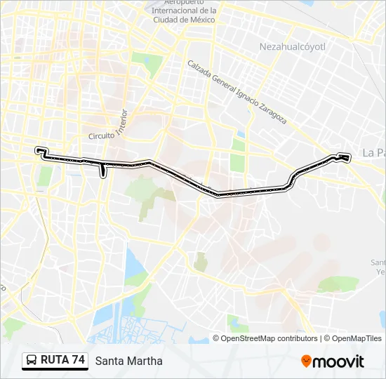 RUTA 74 Bus Line Map