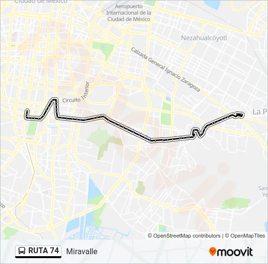 RUTA 74 Bus Line Map
